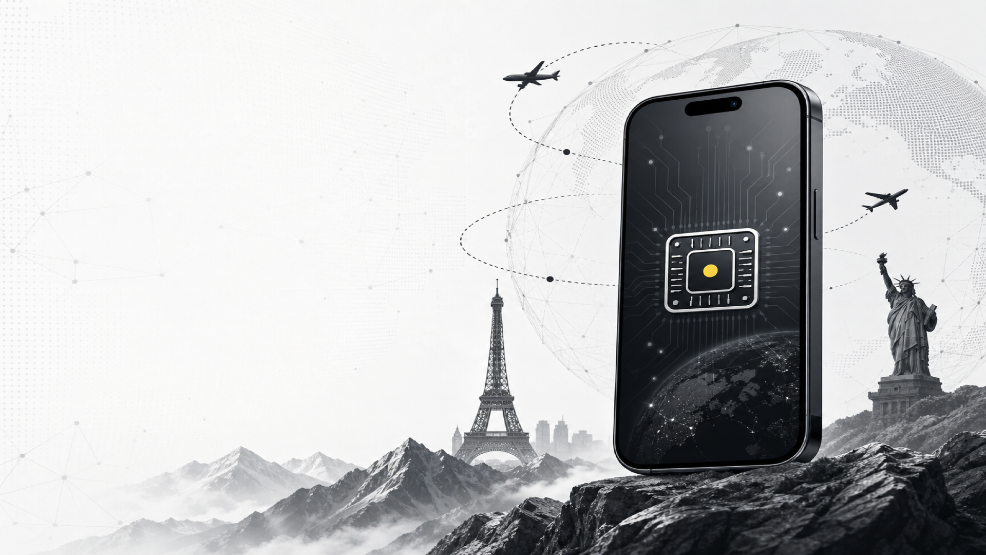 Traveler using Vynk Network mobile data abroad